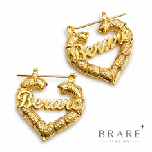 Load image into Gallery viewer, BRare “Berare” ♡ Bamboo Earrings | Gold or Silver | 1.18"