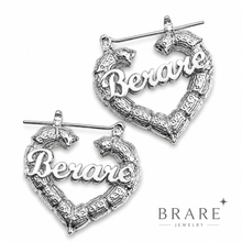 Load image into Gallery viewer, BRare “Berare” ♡ Bamboo Earrings | Gold or Silver | 1.18"