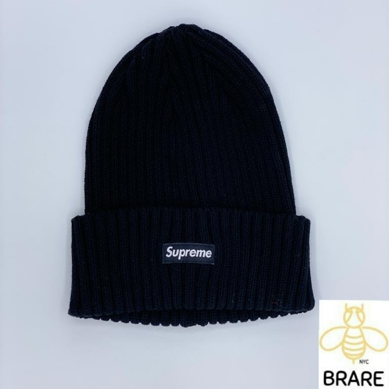 Supreme Black Overdyed RIbbed Beanie