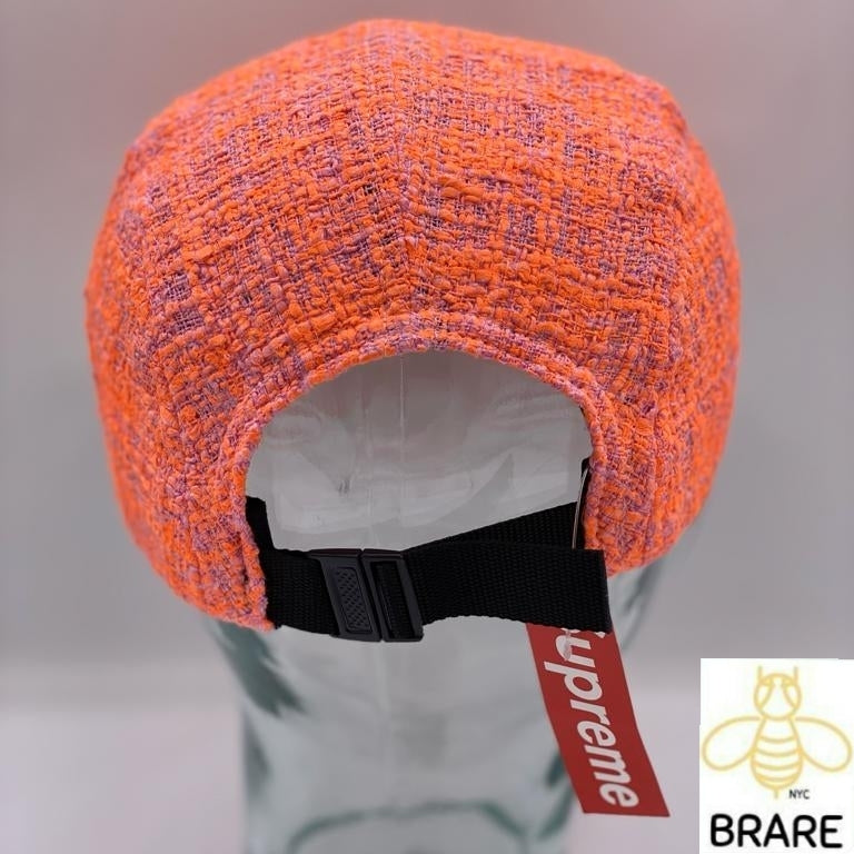 Supreme Bouclé Boucle Camp Cap Box Logo Pink Coral SS18