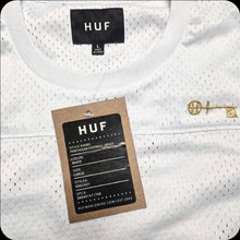 Load image into Gallery viewer, HUF x Penthouse Football Jersey White Gold Size L NWT Rare
