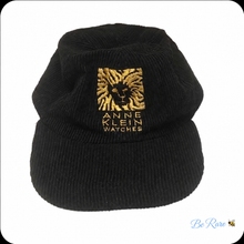 Load image into Gallery viewer, Anne Klein Watches Black Corduroy Cap Gold Lion
