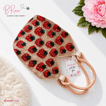 Load image into Gallery viewer, Handcrafted in India Strawberry Beaded Tote Bag🐝👛🍓
