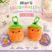 Load image into Gallery viewer, Squishmallows Caroleena Carrot Clip-On Plush Keychain 2 Pack | NWT | Kellytoy
