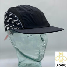 Load image into Gallery viewer, Supreme Black Diagonal Logo Side Panel Camp Mesh Cap
